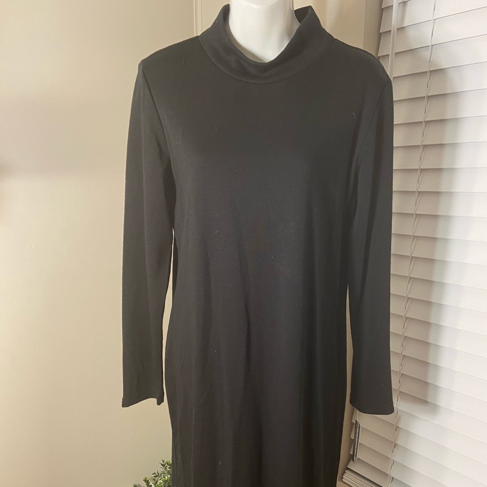 Black turtle neck dress